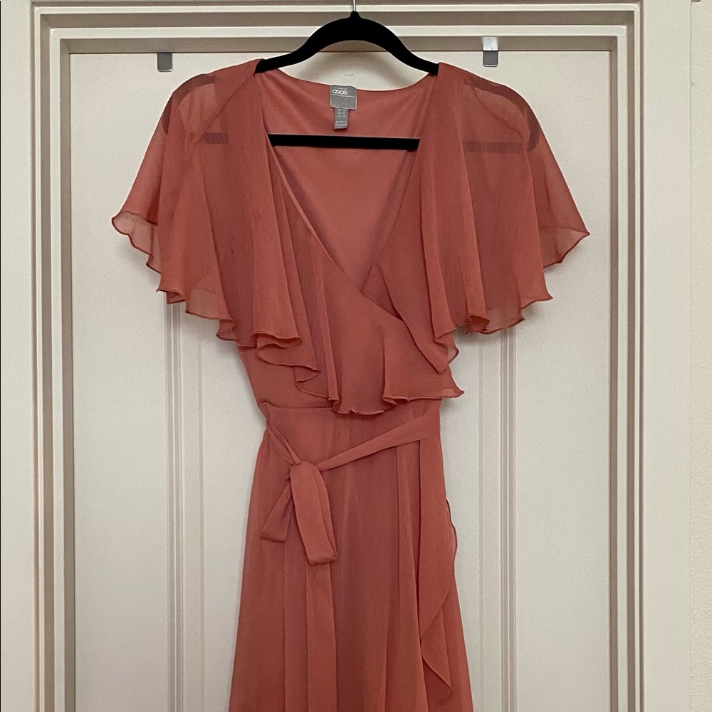 ASOS Dusty Rose Wrap Dress Sz US 10